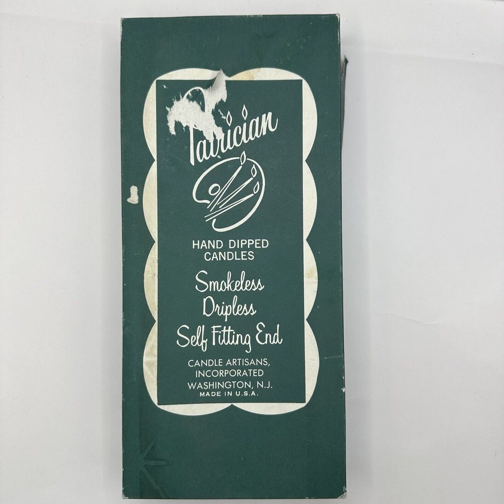 Vintage Patrician Premium Hand Dipped Taper Dinner Box Candles Red Blue